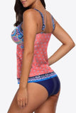 Sunset and Swim Printed Adjustable Strap Tankini Set