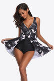 Sunset and Swim Plus Size Animal Print Tankini Swim Dress