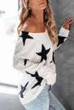 Cute Star V Neck Loose Sweater