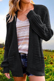 Solid Hollowed Out V Neck Cardigans(6 Colors)