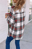 Plaid Printing Turndown Collar Outerwear