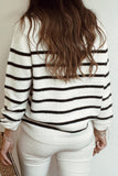 Sportswear Striped Patchwork O Neck Sweaters(3 Colors)