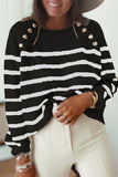 Sportswear Striped Patchwork O Neck Sweaters(3 Colors)