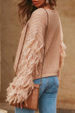 Solid Tassel O Neck Sweaters(4 Colors)