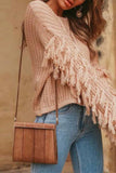 Solid Tassel O Neck Sweaters(4 Colors)