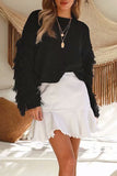 Solid Tassel O Neck Sweaters(4 Colors)