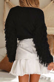 Solid Tassel O Neck Sweaters(4 Colors)