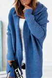 Solid Asymmetrical Solid Color Hooded Collar Cardigans(15 Colors)