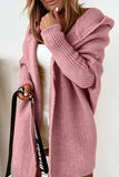 Solid Asymmetrical Solid Color Hooded Collar Cardigans(15 Colors)