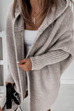 Solid Asymmetrical Solid Color Hooded Collar Cardigans(15 Colors)