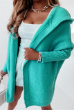 Solid Asymmetrical Solid Color Hooded Collar Cardigans(15 Colors)