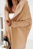 Solid Asymmetrical Solid Color Hooded Collar Cardigans(15 Colors)