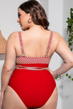 Plus Size Striped Tie-Waist One-Piece DD+ Swimsuit