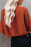 Cute Solid Color Knitted Crew Neck Sweater