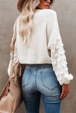 Cute Solid Color Knitted Crew Neck Sweater