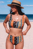 Printed High Waist Two-Piece Swimsuit