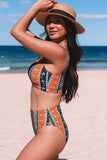 Printed High Waist Two-Piece Swimsuit