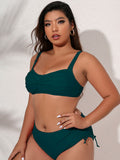 Plus Size Twist Front Tied Dd+ Bikini Set