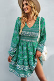 V-Neck Balloon Sleeve Dress