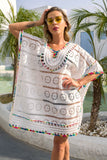 Contrast Tied Open Back Boho Swimsuit Cover Up