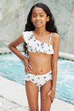 Girl Daisy Cream Mommy And Me Swimsuits Mother Daughter Swimwear