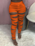 Bandage Cut Out High Waist Bodycon Pants Loveclb