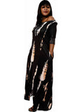 Casual Off Shoulder Irregular Tie Dye Maxi Dress Loveclb