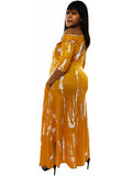 Casual Off Shoulder Irregular Tie Dye Maxi Dress Loveclb