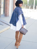 Denim Asymmetrical Loose Jackets Loveclb