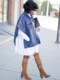 Denim Asymmetrical Loose Jackets Loveclb