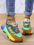 Gradient Colorful Platform Sneakers Loveclb