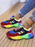 Gradient Colorful Platform Sneakers Loveclb