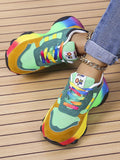 Gradient Colorful Platform Sneakers Loveclb