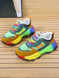 Gradient Colorful Platform Sneakers Loveclb