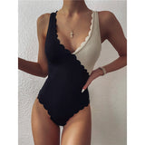 Sexy Scalloped One Piece Swimsuit