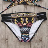 Aztec Temptation Hollow Out Strappy Bandage Bikini