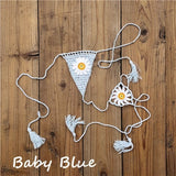 Sweet Sunflower Crochet Micro Thong String Bikini Bottom