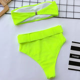 Bandeau Buckle High Waist Bikini