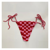 Sunset Goddess Multi Color Checkered Crochet Bikini