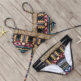 Aztec Temptation Hollow Out Strappy Bandage Bikini