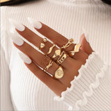 Boho Bliss Silver Gold Ring Set