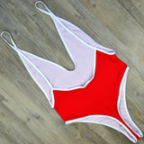 Ultra Sexy Deep V Neck Thong One Piece High Cut Monokini