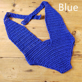 See Through Deep Plunge Boho Crochet One Piece Swimsuit