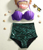 Princess Of The Sea Plus Size Mermaid High Waist Bikini