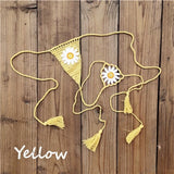 Sweet Sunflower Crochet Micro Thong String Bikini Bottom