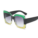 Sunset and Swim Oversized Square Dual Color Sunglasses