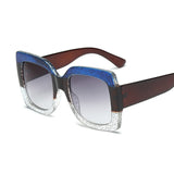 Sunset and Swim Oversized Square Dual Color Sunglasses