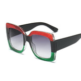 Sunset and Swim Oversized Square Dual Color Sunglasses