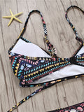 Aztec Temptation Hollow Out Strappy Bandage Bikini