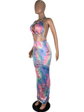 Halter Floral Print Summer Beach Maxi Dresses Loveclb